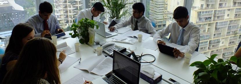 Group of volunteers during a meeting at the business project in China, Asia Group of volunteers at a business project in China, Asia