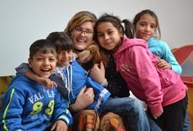 Romania A Care volunteer works with local children at a daycare centre in Romania, Eastern Europe.