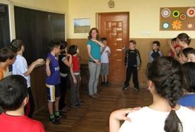 Romania A Drama volunteer provides guidance and coaching to local school students in a Romanian community.