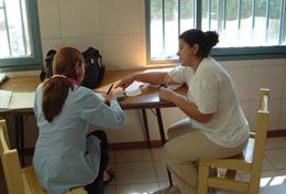 Law & Human Rights A high school volunteer learns Spanish during a one-on-one lesson at our Human Rights & Spanish placement in Argentina.