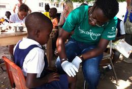 Medicine & Healthcare A Medicine volunteer gains experience doing health screenings during her high school internship in Ghana.