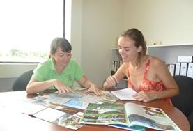 Costa Rica Two Journalism interns work together on compiling an article during their internship placement in Costa Rica.