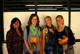 Journalism A group of Journalism interns meeting together at their volunteer placement in Mexico.