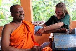 Medicine & Healthcare A Public Health volunteer in Sri Lanka measures a local man's blood pressure, gaining important medical experience during her internship.