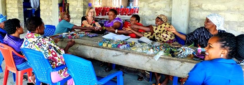 Projects Abroad Micro-finance group create jewellery for their business A group of local business women making jewellery for their business with the Projects Abroad Micro-finance project in Tanzania